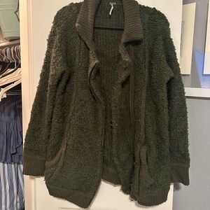 Cozy Olive Green Sweater Jacket